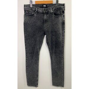 PAIGE Lennox Rayburn Transcend Black Acid Wash Distressed Denim Jeans sz 33